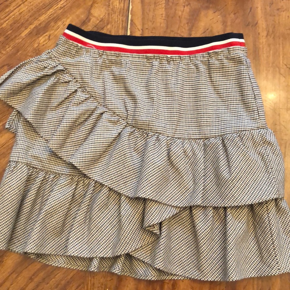 ZARA houndstooth skirt with striped elastic band